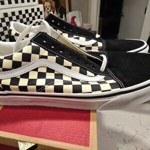 VANS Old Skool Primary Check Black White Checkerboard Men's Sz 12 VN0A38G1P0S